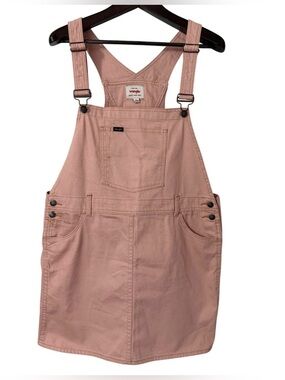 Wrangler Women’s Pink Denim Overall Dress Size M Rodeo Western